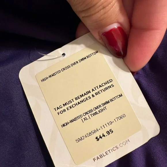 Fabletics High-Waisted Cross Over Swim Bottom Sz XL - Picture 6 of 6